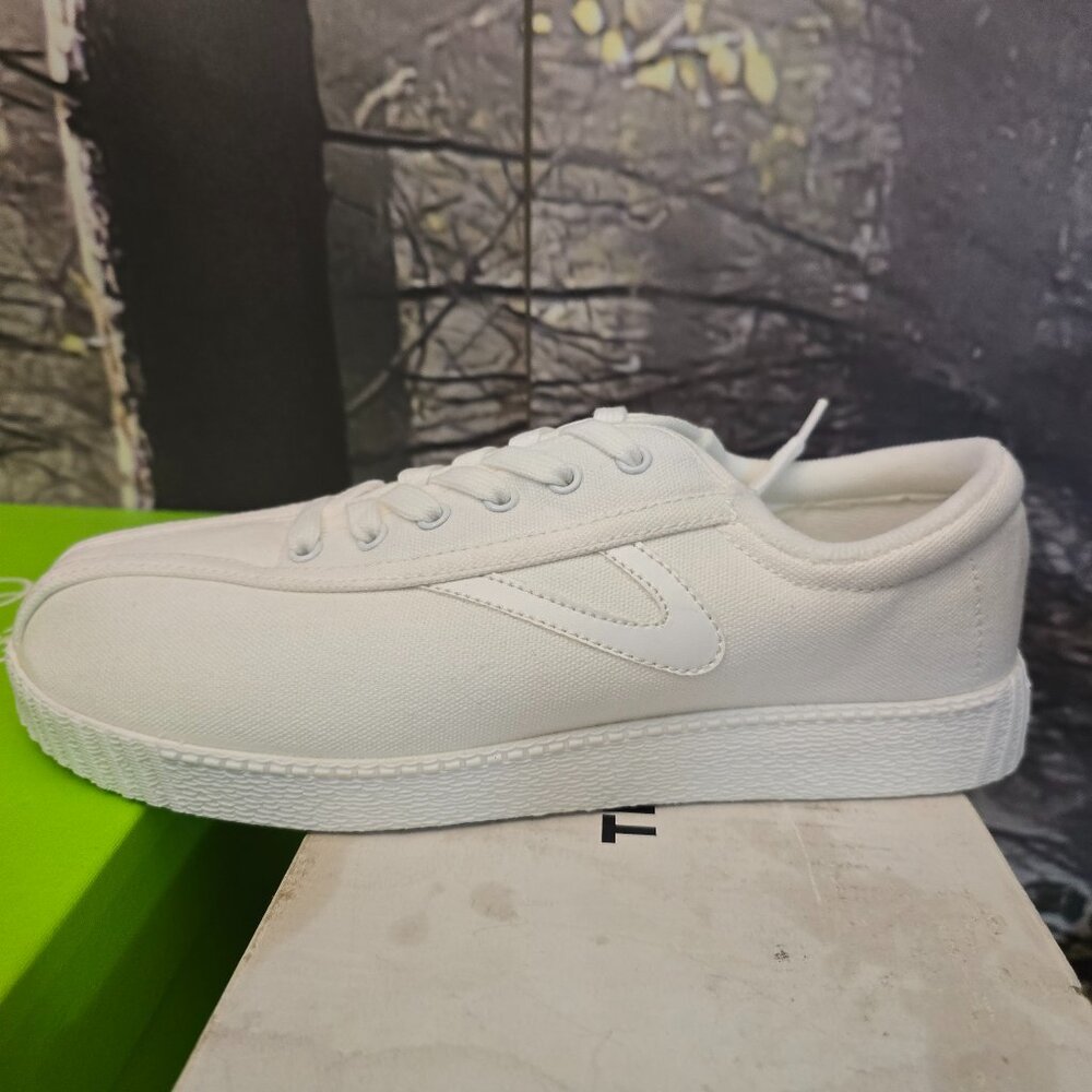 Tretorn All-White Canvas Low-Top Sneakers